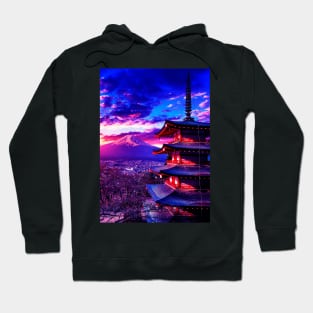 Chureito Pagoda with mount fuji Hoodie